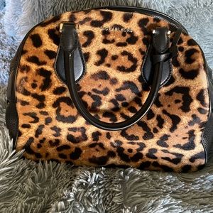Michael Kors Leather and Calf Hair Leopard Bag